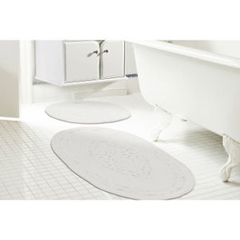 Mijölnir Juego de alfombrillas de baño de algodón 100% crema (2 piezas)